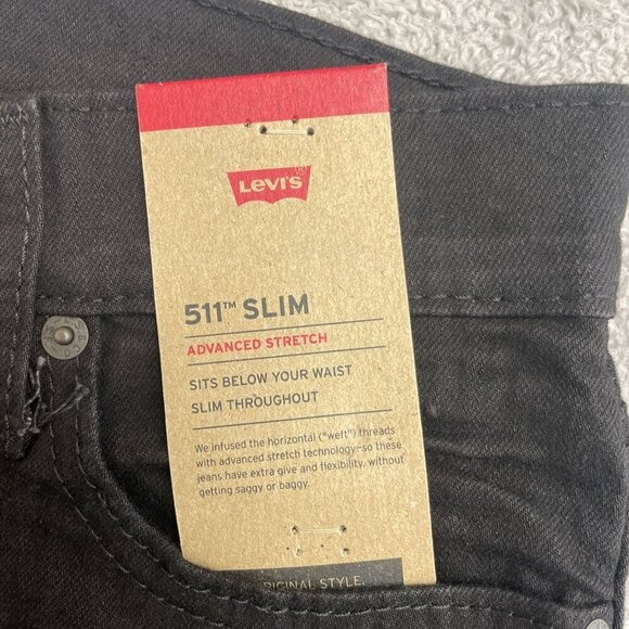 NEW Levis 511 Slim Men's W30 L32 Fit Jeans Black Advanced Stretch - Picture 6 of 9